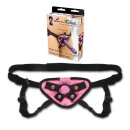 LUX FETISH Pink Velvet Strap-On Harness