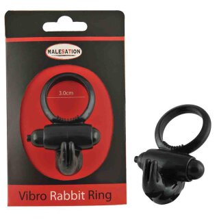 Vibrationsring MALESATION Vibro-Rabbit-Ring mit Klitorisreizer schwarz